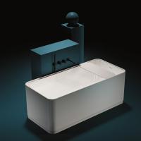 Ванна Gruppo Treesse Cross V396BO 160х73х60 см., с сливом-переливом и сифоном, Solid Surface, цвет: белый матовый