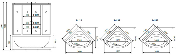 душевая кабина timo standart silver f t-6635sf 135х135
