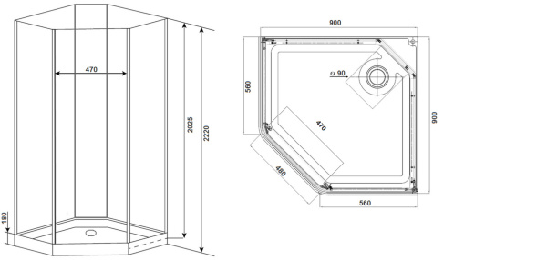 душевая кабина timo premium ilma ilma709 90х90