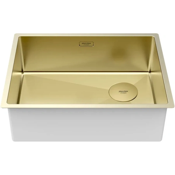 кухонная мойка paulmark next-skew pm885844-lg 58x44 см, светлое золото