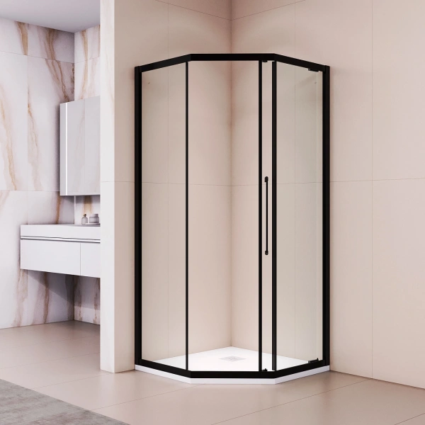 душевой уголок rgw passage pa-86b new 38088699-14n 90x90x195 профиль черный, стекло прозрачное
