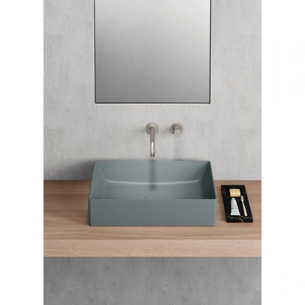 раковина gsi kube x 945304 накладная, 60x37 см, цвет agave opaco (зеленый матовый)