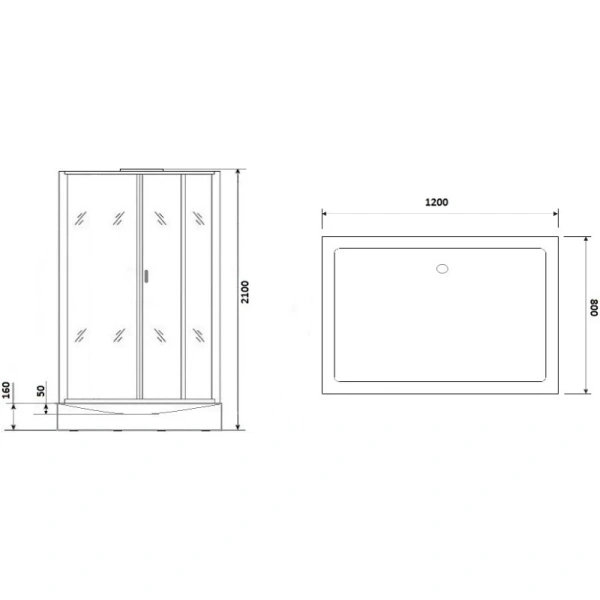 душевая кабина niagara premium 120x80 ng-6012-01gql с гидромассажем
