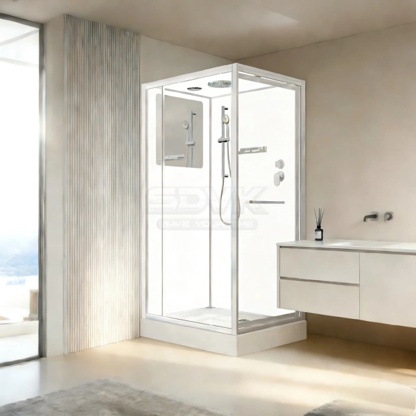 душевая кабина esbano slide 110x90 est-slide-1190ckr стекло прозрачное, профиль матовый хром