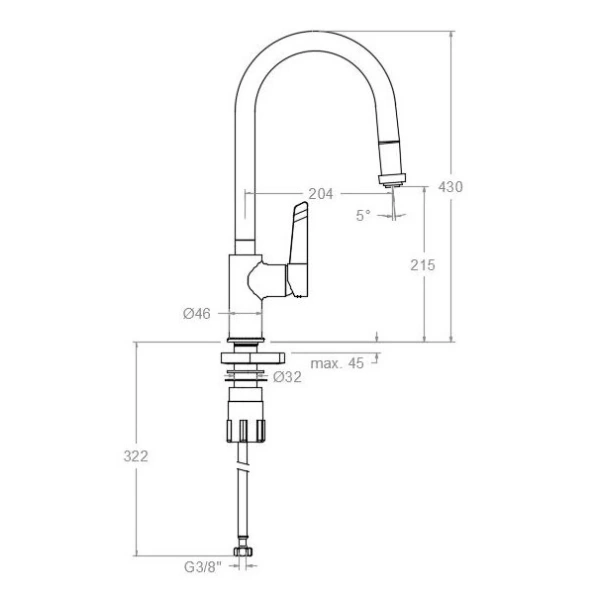 смеситель для кухни ramon soler kitchen 387901v2mc
