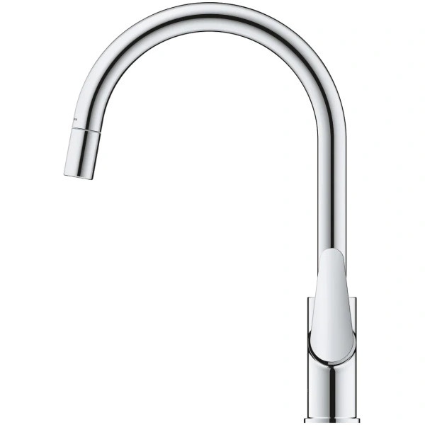 смеситель для кухни grohe baucurve 30547000 с выдвижным изливом, хром