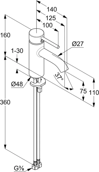 смеситель для раковины kludi bozz 383893976 черный матовый